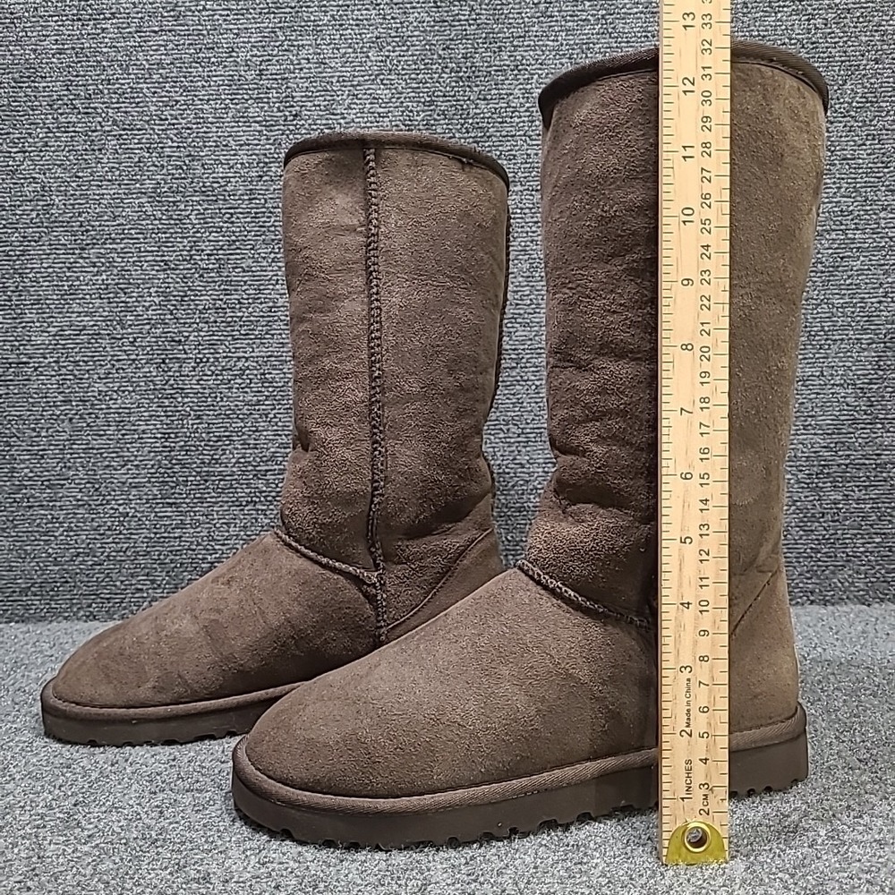 UGG Australia Classic Tall Brown Suede Boots Sheepskin Lining Womens US Size 7 - Picture 10 of 12